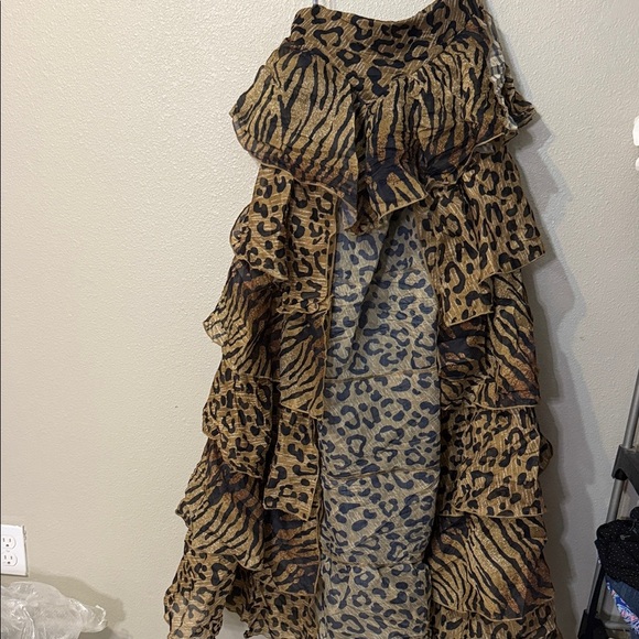 Animal Print Layered Maxi Skirt - Picture 1 of 3